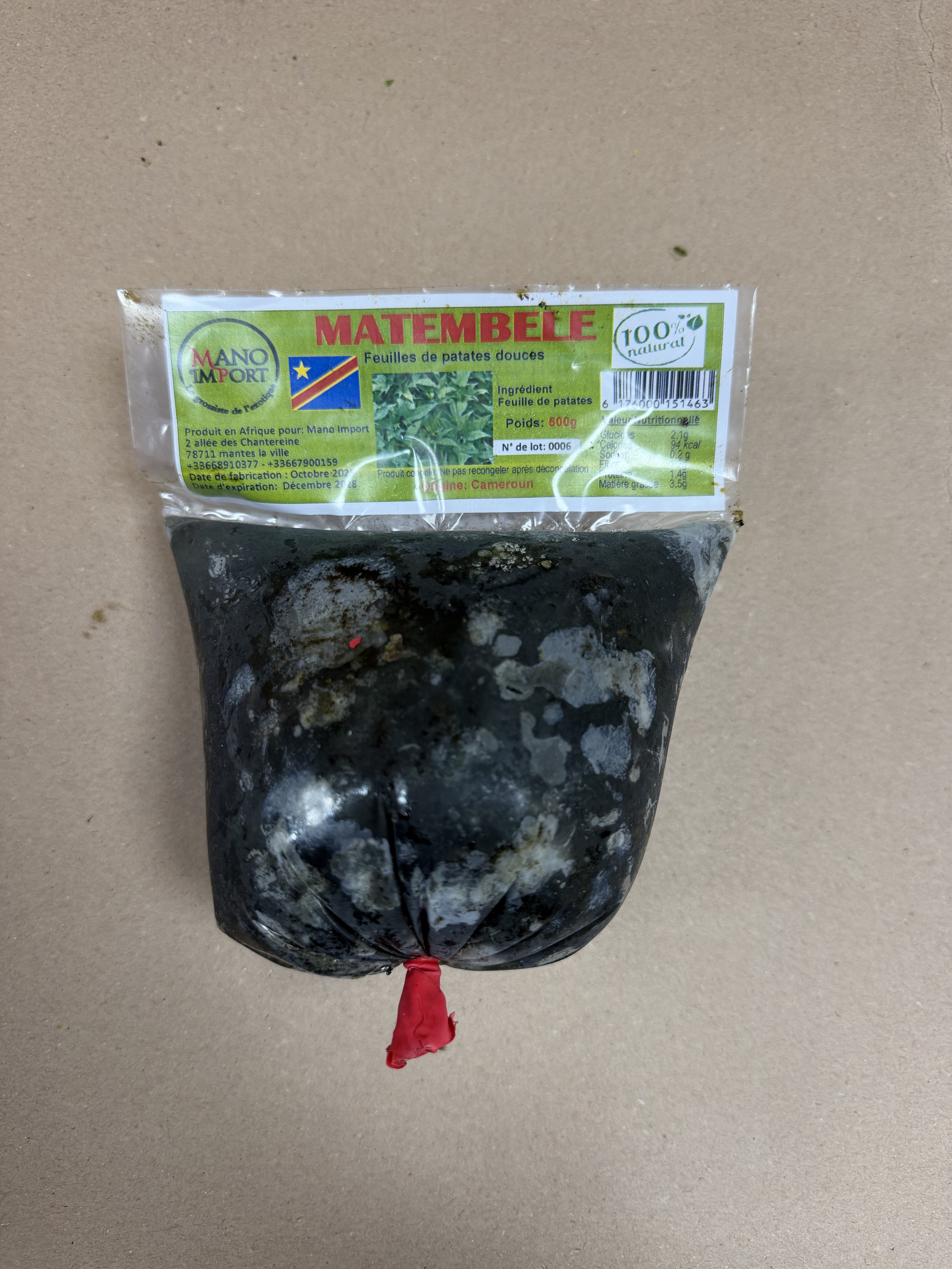 Matembélé (Feuilles de Patates Douces) - Mano Import 600g