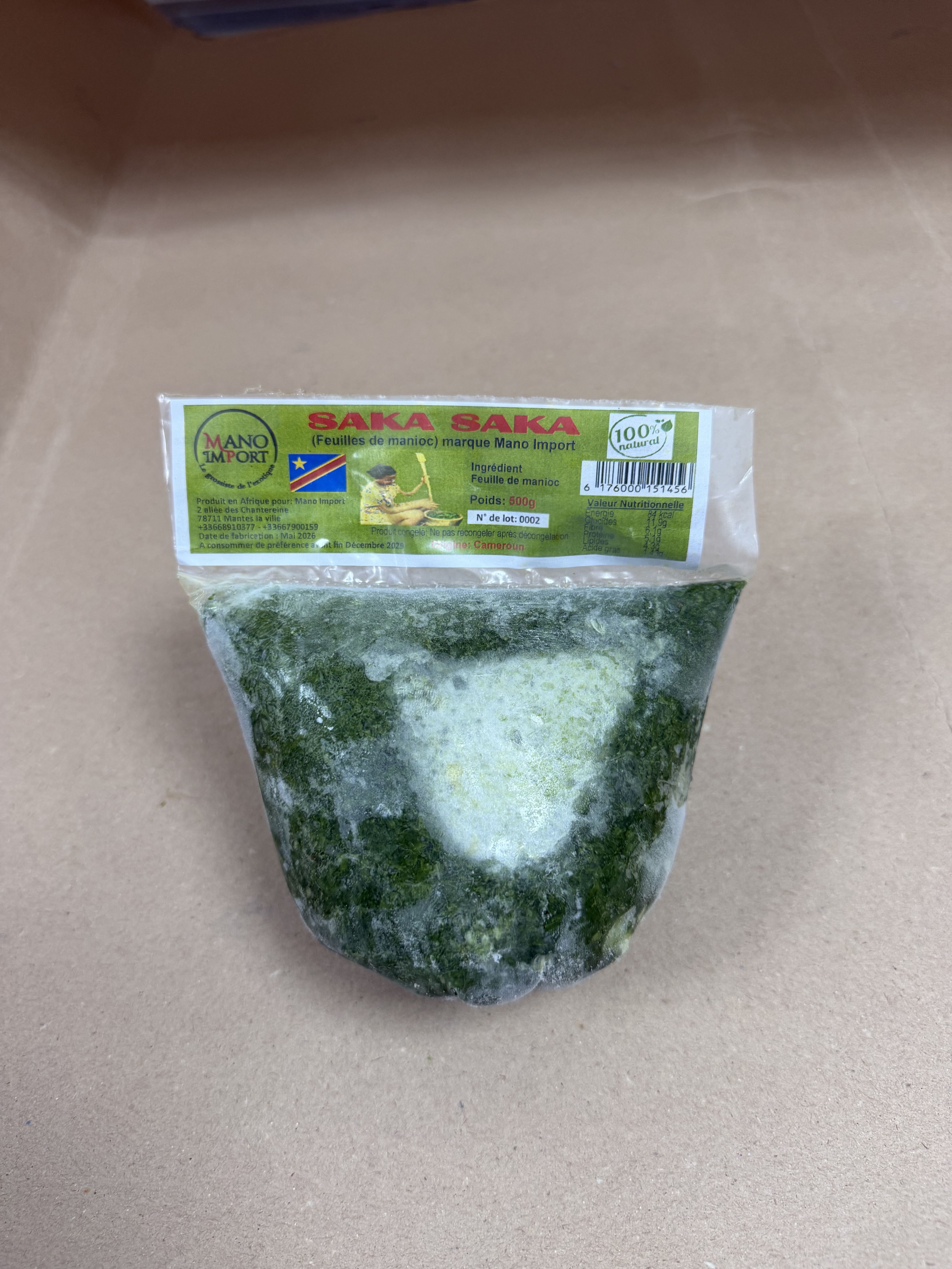 Saka Saka (Feuilles de Manioc) - Mano Import 800g