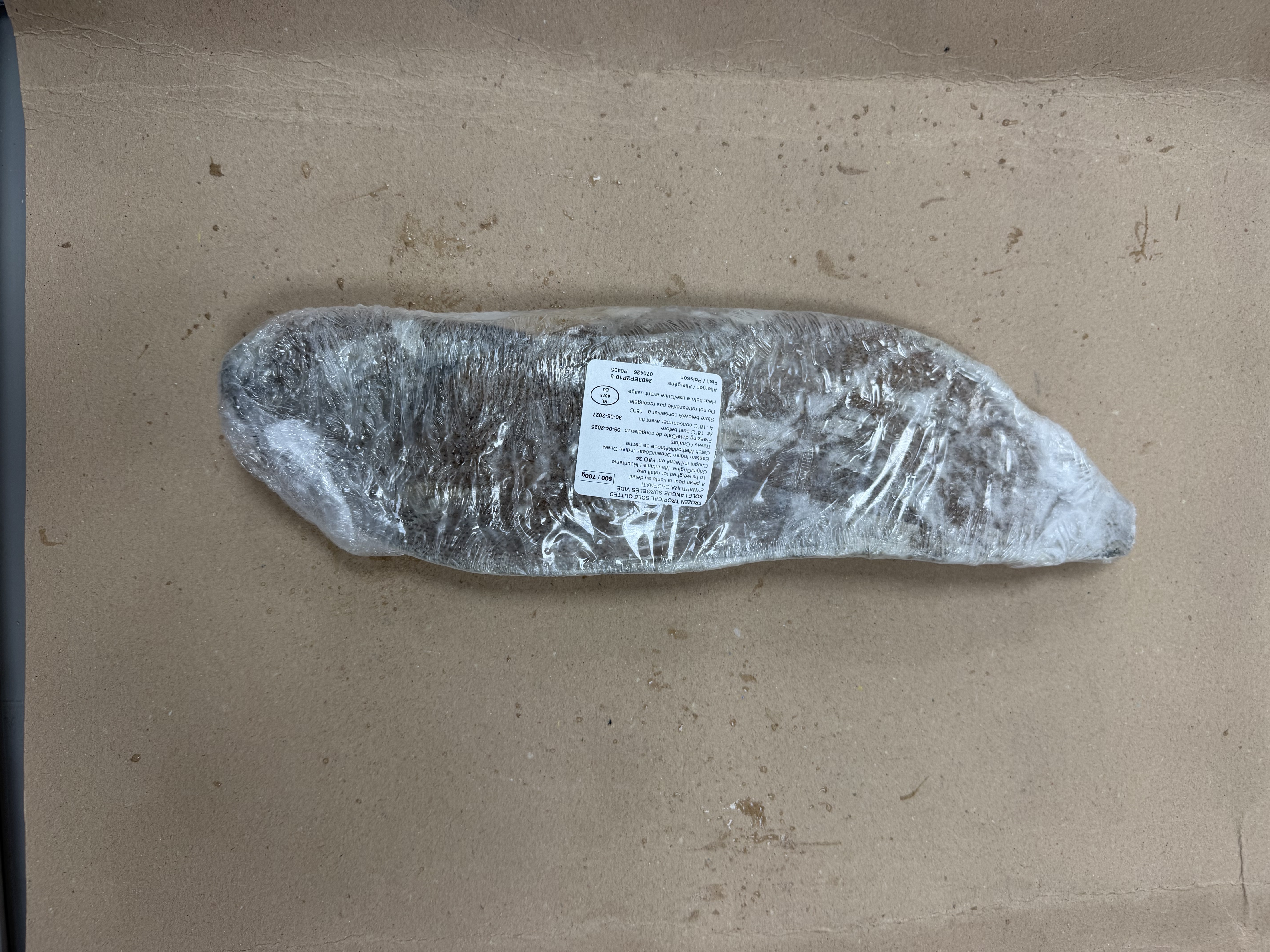 Sole Langue Congelée Vidée 600/700g